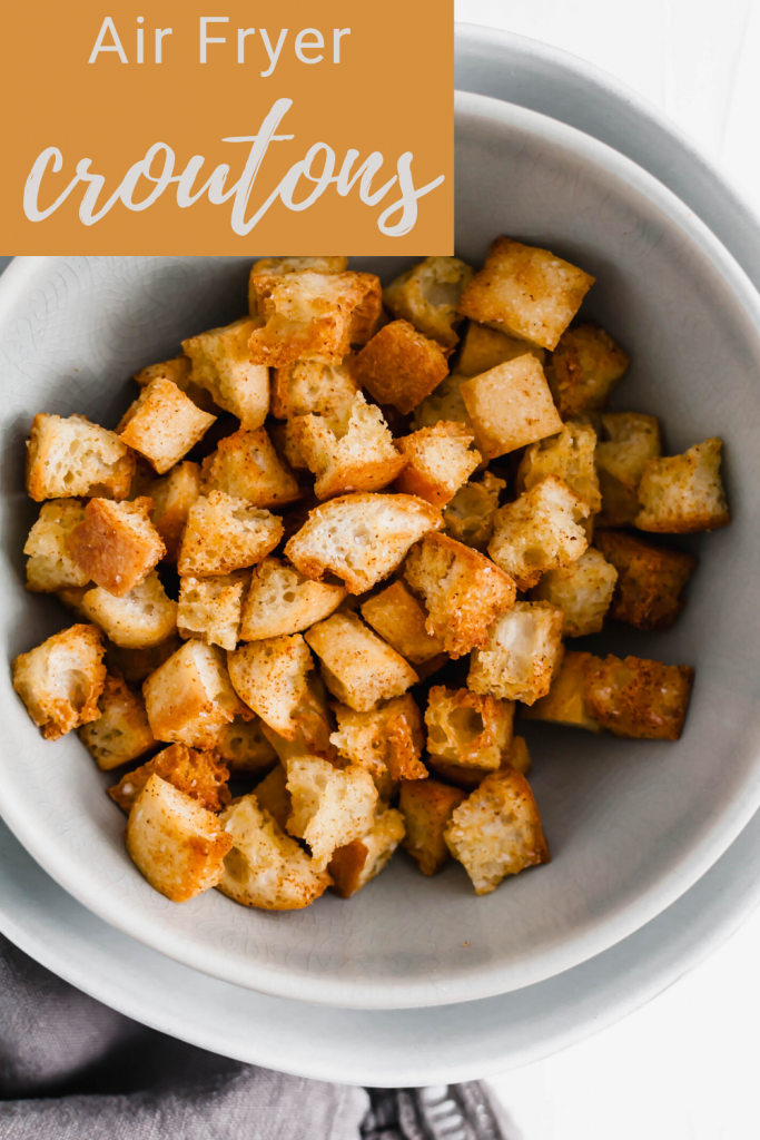 Making your own croutons has never been easier. Grab some stale bread and you'll have perfectly crispy Air Fryer Croutons in minutes.