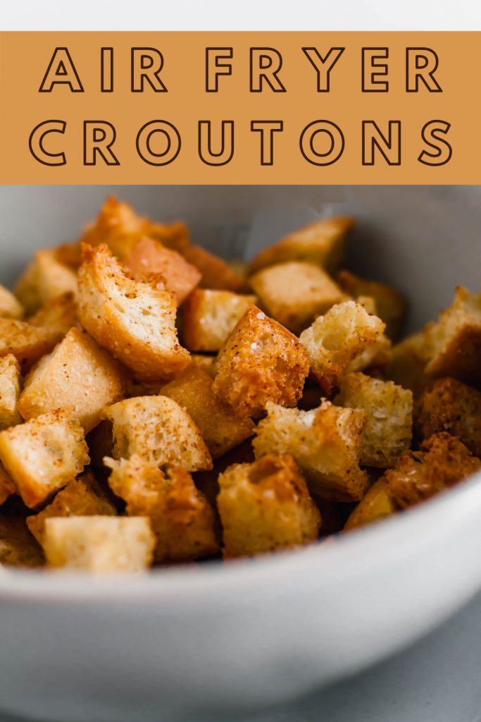 Making your own croutons has never been easier. Grab some stale bread and you'll have perfectly crispy Air Fryer Croutons in minutes.