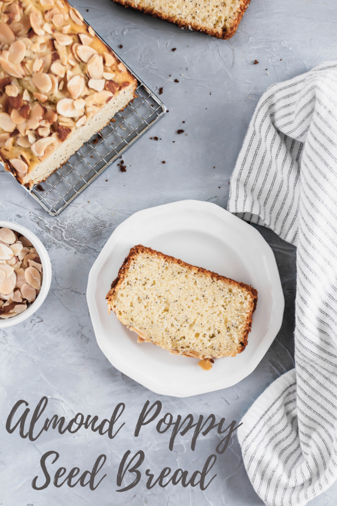 This sweet Almond Poppy Seed Bread is an easy, delicious treat to whip up when your sweet tooth strikes. Perfect for breakfast, brunch, snacks and dessert.