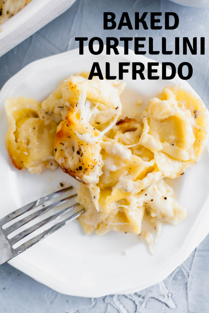 This Baked Tortellini Alfredo is the ultimate comfort food. Cheese tortellini tossed in alfredo sauce, topped with mozzarella and baked to perfection.