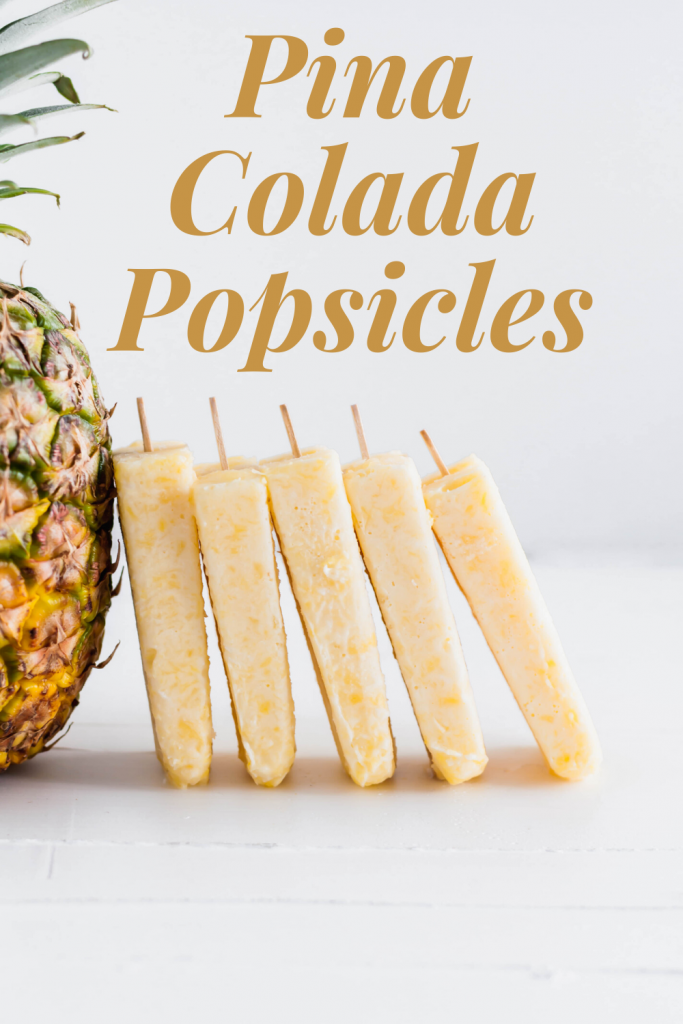 These Pina Colada Popsicles will be the treat of summer. Creamy coconut and sweet pineapple make a simple, delicious dessert that tastes just like the classic drink (without the booze).