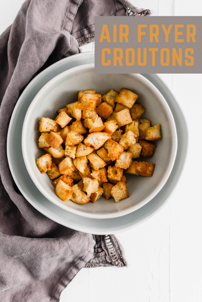 Making your own croutons has never been easier. Grab some stale bread and you'll have perfectly crispy Air Fryer Croutons in minutes.