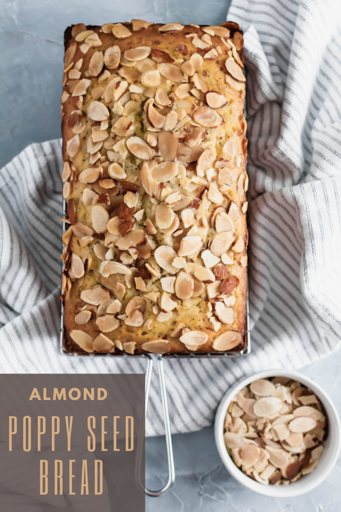 This sweet Almond Poppy Seed Bread is an easy, delicious treat to whip up when your sweet tooth strikes. Perfect for breakfast, brunch, snacks and dessert.