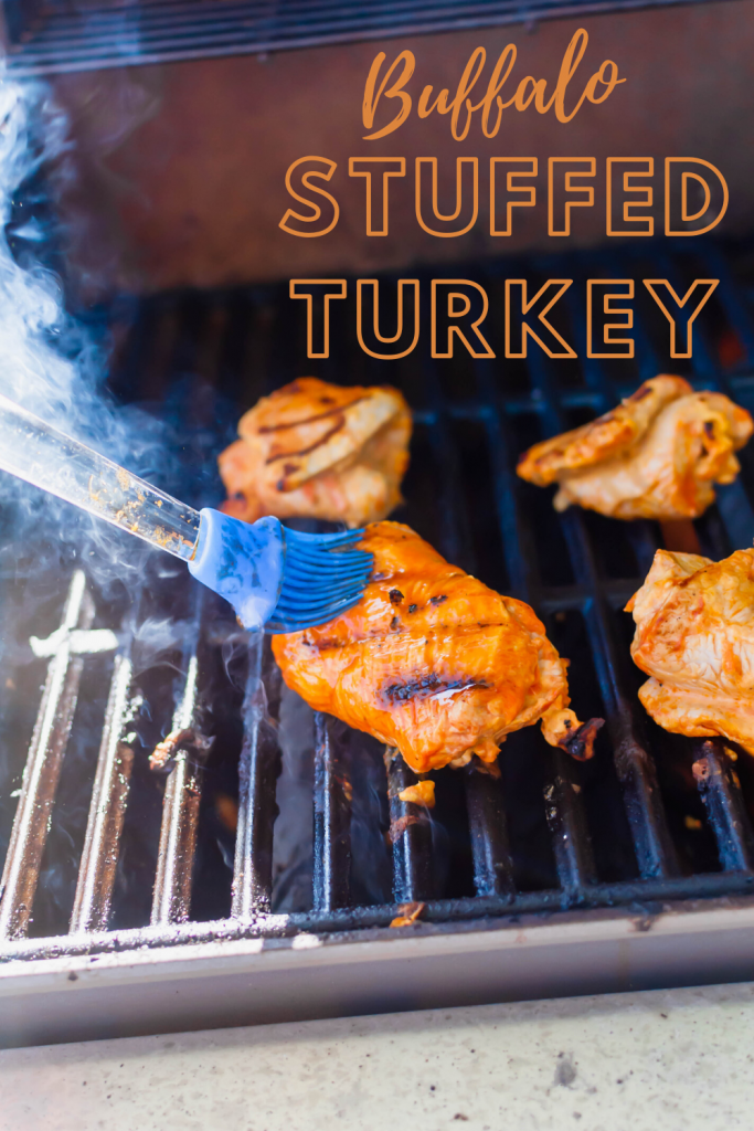 This Buffalo Stuffed Turkey is the ultimate summer dinner. Thin turkey cutlets stuffed with a buffalo sauce spiked cream cheese and blue cheese, rolled and grilled to juicy perfection.