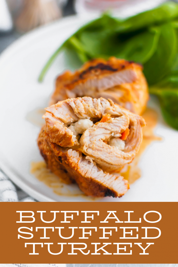 This Buffalo Stuffed Turkey is the ultimate summer dinner. Thin turkey cutlets stuffed with a buffalo sauce spiked cream cheese and blue cheese, rolled and grilled to juicy perfection.