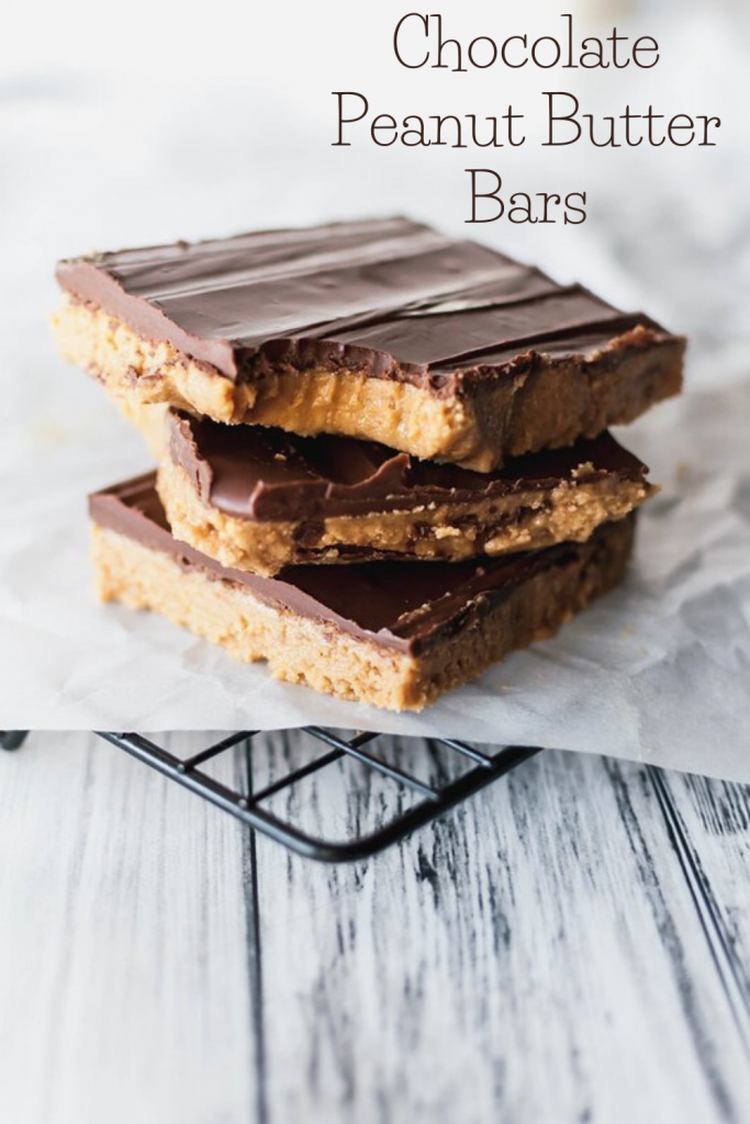 Chocolate Peanut Butter Bars are one of the easiest and most delicious desserts around. Just a handful of ingredients and you're on you way to dessert bliss.