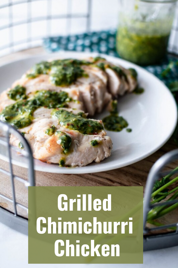 Grilled Chimichurri Chicken is the perfect summertime meal. Light and healthy, bright, fresh and super flavorful. You will want to smother this chimichurri sauce on everything.