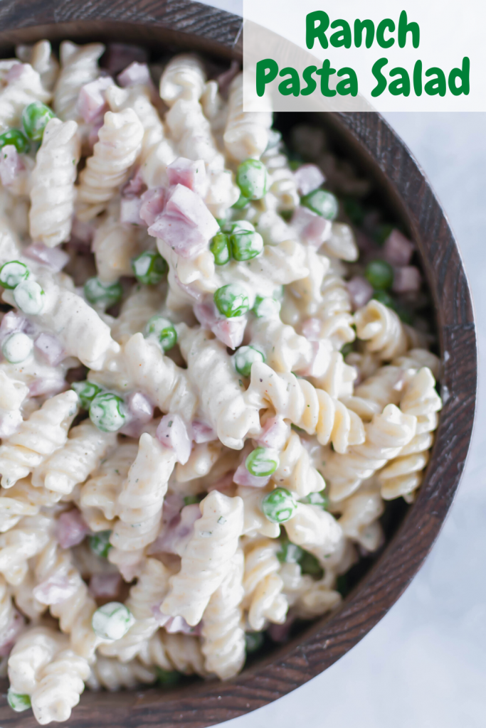 This Ranch Pasta Salad is the perfect summer side dish. Done in minutes, packed with delicious ranch flavor and a major crowd pleaser.