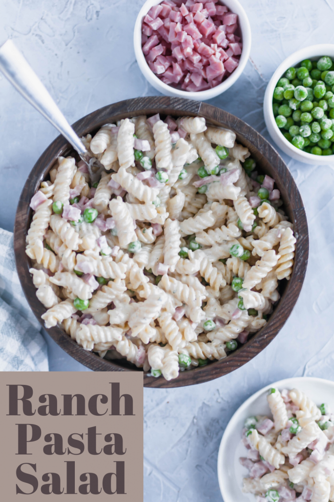 This Ranch Pasta Salad is the perfect summer side dish. Done in minutes, packed with delicious ranch flavor and a major crowd pleaser.