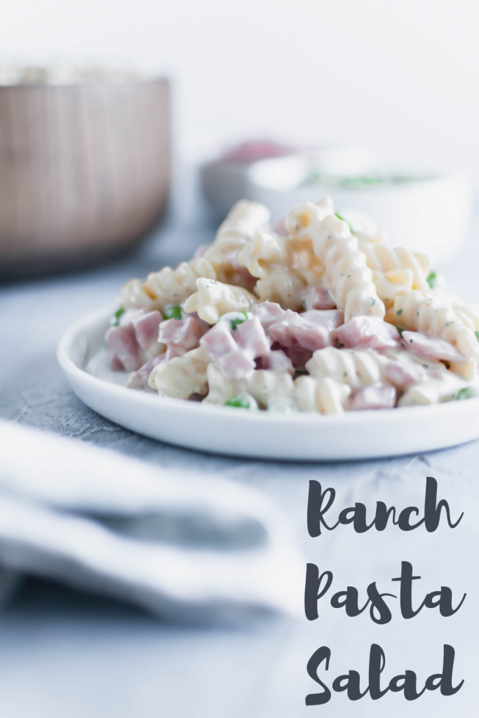 This Ranch Pasta Salad is the perfect summer side dish. Done in minutes, packed with delicious ranch flavor and a major crowd pleaser.