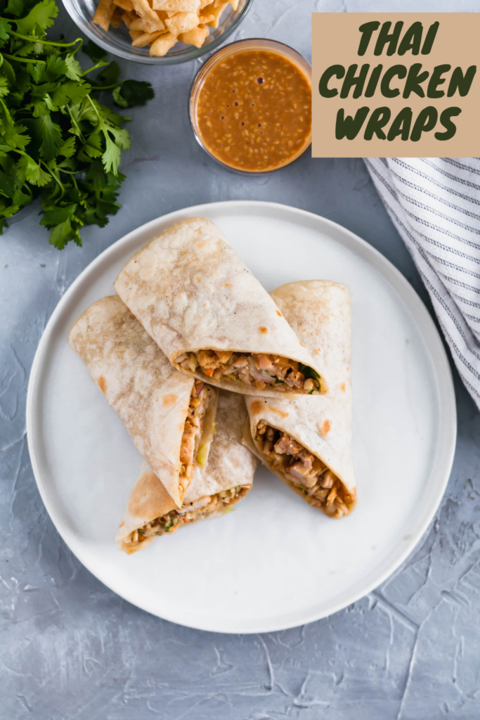 Thai Chicken Wraps will become your new summer go to meal. They are simple to make, packed with flavor and perfectly light.