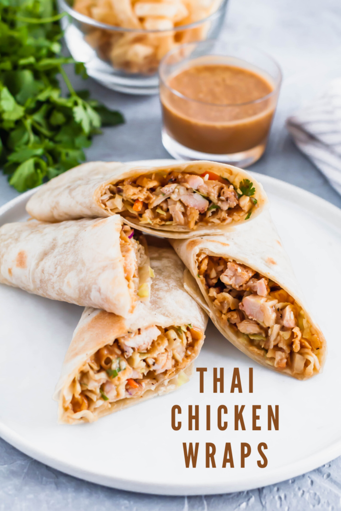 Thai Chicken Wraps will become your new summer go to meal. They are simple to make, packed with flavor and perfectly light.