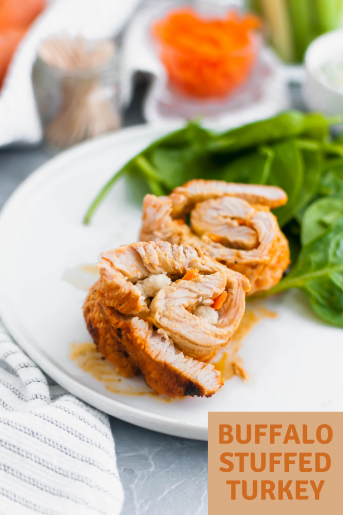 This Buffalo Stuffed Turkey is the ultimate summer dinner. Thin turkey cutlets stuffed with a buffalo sauce spiked cream cheese and blue cheese, rolled and grilled to juicy perfection.