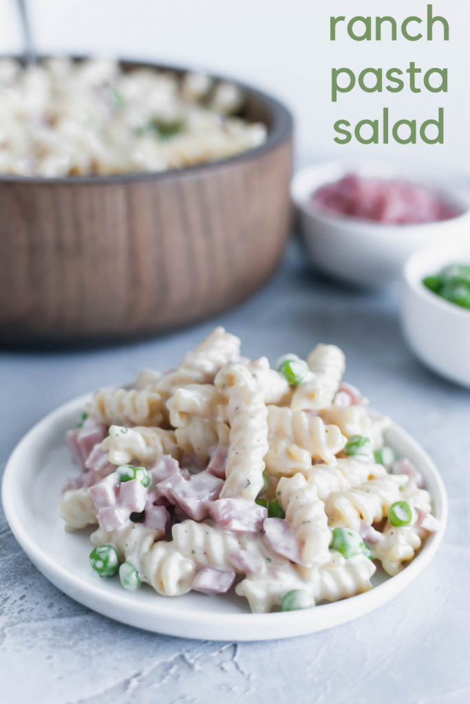 This Ranch Pasta Salad is the perfect summer side dish. Done in minutes, packed with delicious ranch flavor and a major crowd pleaser.