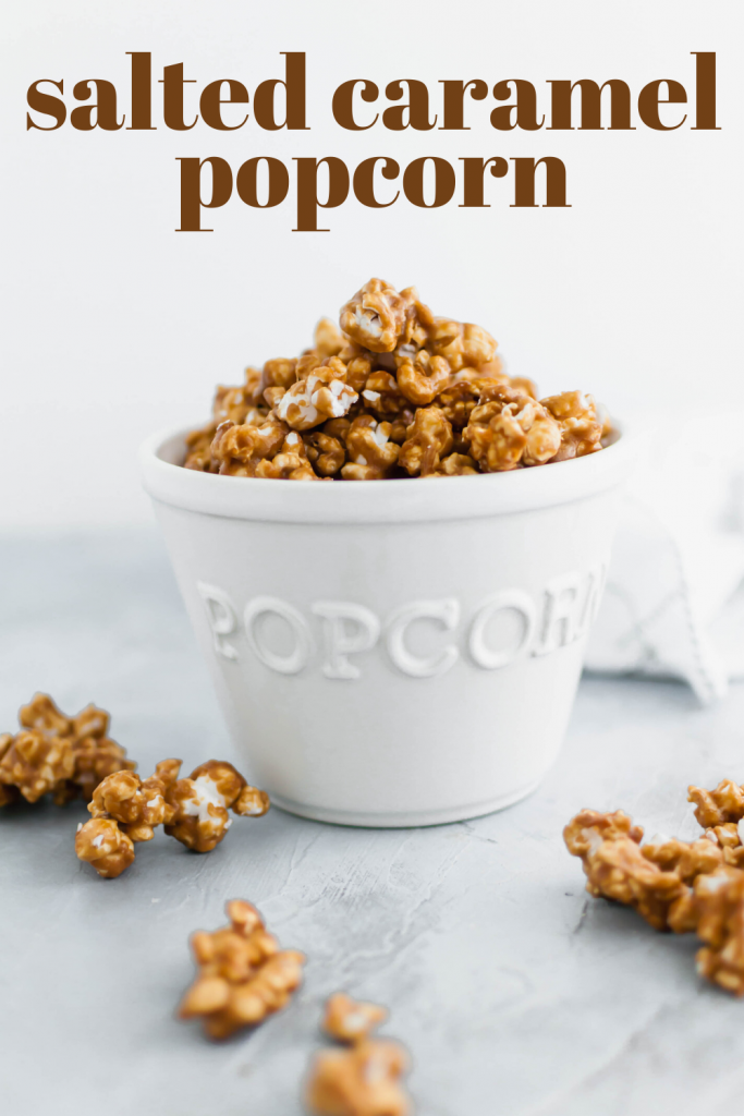 Salted caramel popcorn is the perfect addition to a party or movie night. It features a simple homemade caramel sauce, freshly popped popcorn and a hearty sprinkle of coarse salt.