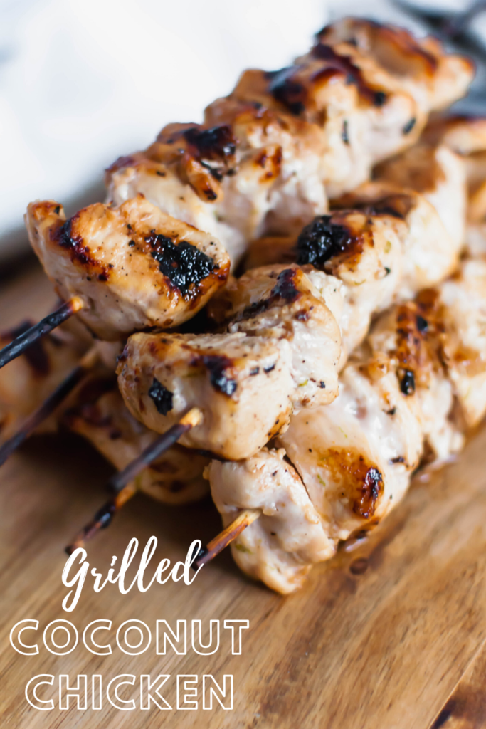 Need some tropical vibes in your life?! This Grilled Coconut Chicken will transport your mind to the beach. Simple, healthy and packed with coconut flavor.