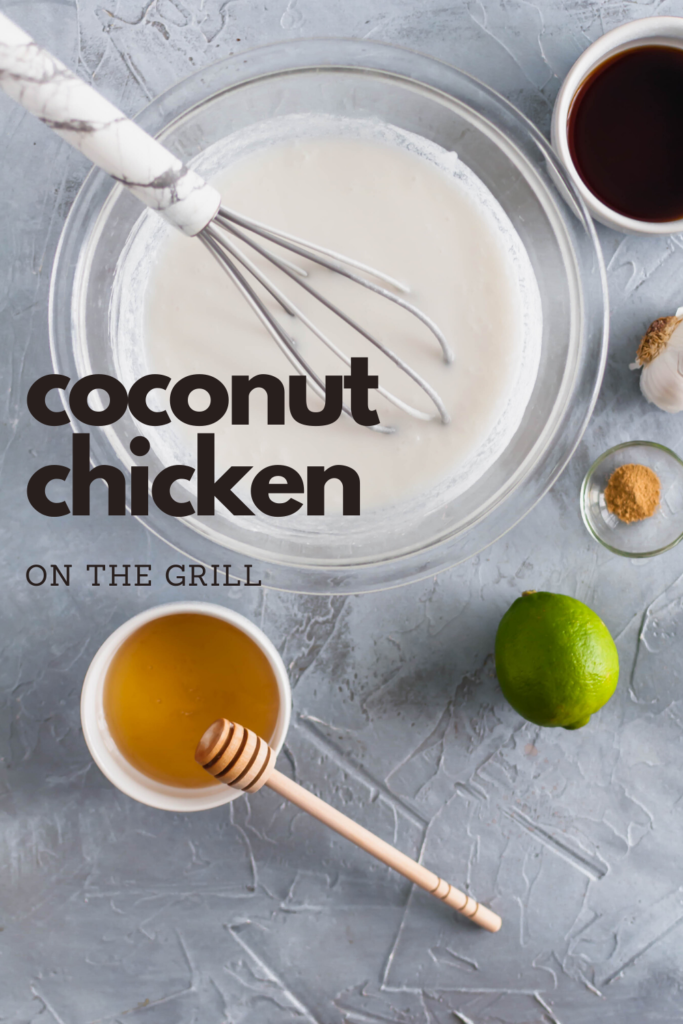 Need some tropical vibes in your life?! This Grilled Coconut Chicken will transport your mind to the beach. Simple, healthy and packed with coconut flavor.