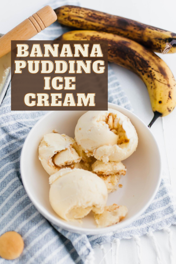 This Banana Pudding Ice Cream is a fun spin on the classic dessert. Banana pudding, fresh bananas and Nilla wafers combine to create a creamy, fruity ice cream perfect for the end of summer.