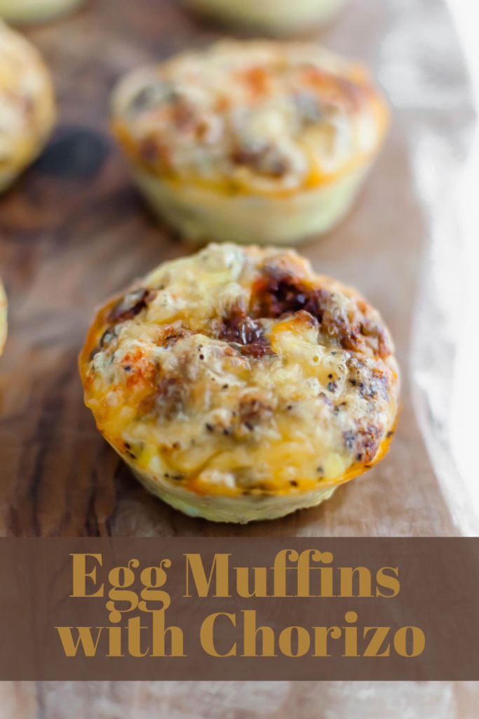 With back to school on the horizon, let's start gathering all the easy breakfast ideas. One of our favorites are these Egg Muffins with Chorizo and Cheddar Cheese. Great for making ahead and freezable too.