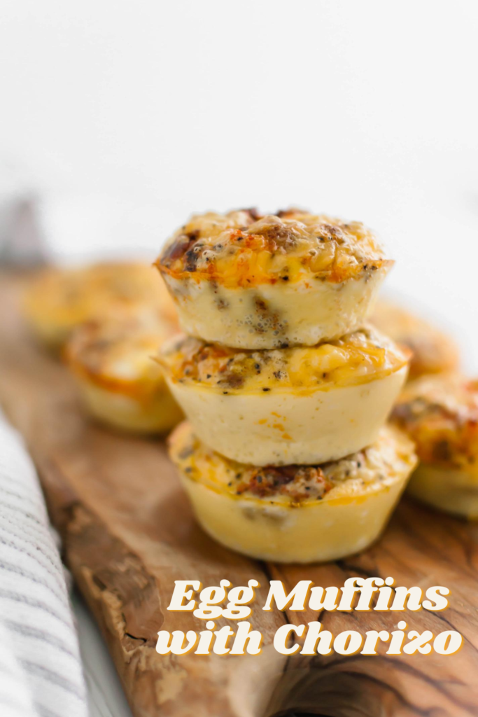With back to school on the horizon, let's start gathering all the easy breakfast ideas. One of our favorites are these Egg Muffins with Chorizo and Cheddar Cheese. Great for making ahead and freezable too.