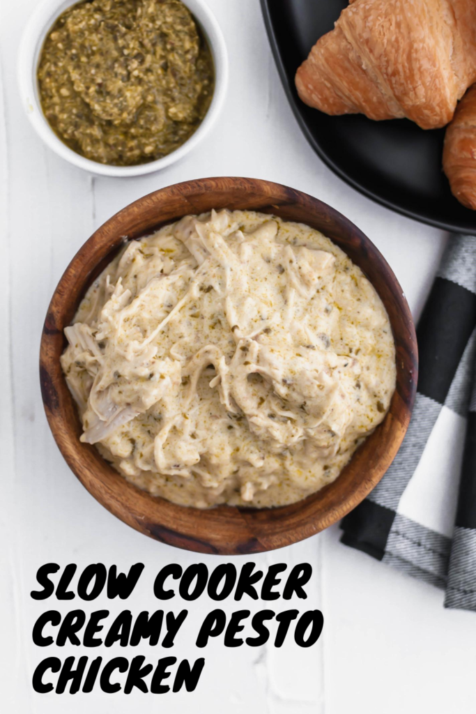 Slow Cooker Creamy Pesto Chicken will be a new weeknight favorite. Four ingredients, zero effort and so many ways to serve!