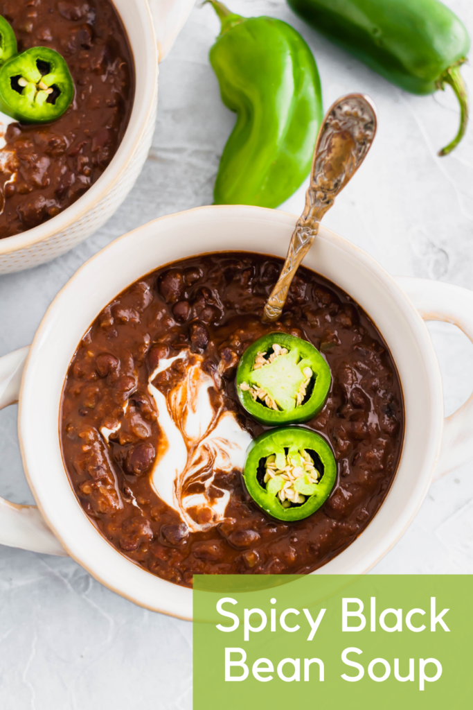 Don't let the falling temperatures bring you down. This Spicy Black Bean Soup is just what you this fall and winter to keep you warm and cozy.