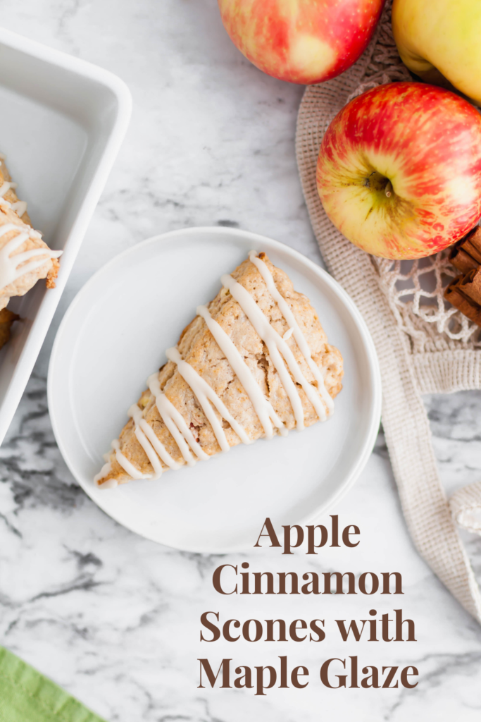 These Apple Cinnamon Scones with Maple Glaze are the perfect fall treat. Easy to make and perfectly tender.