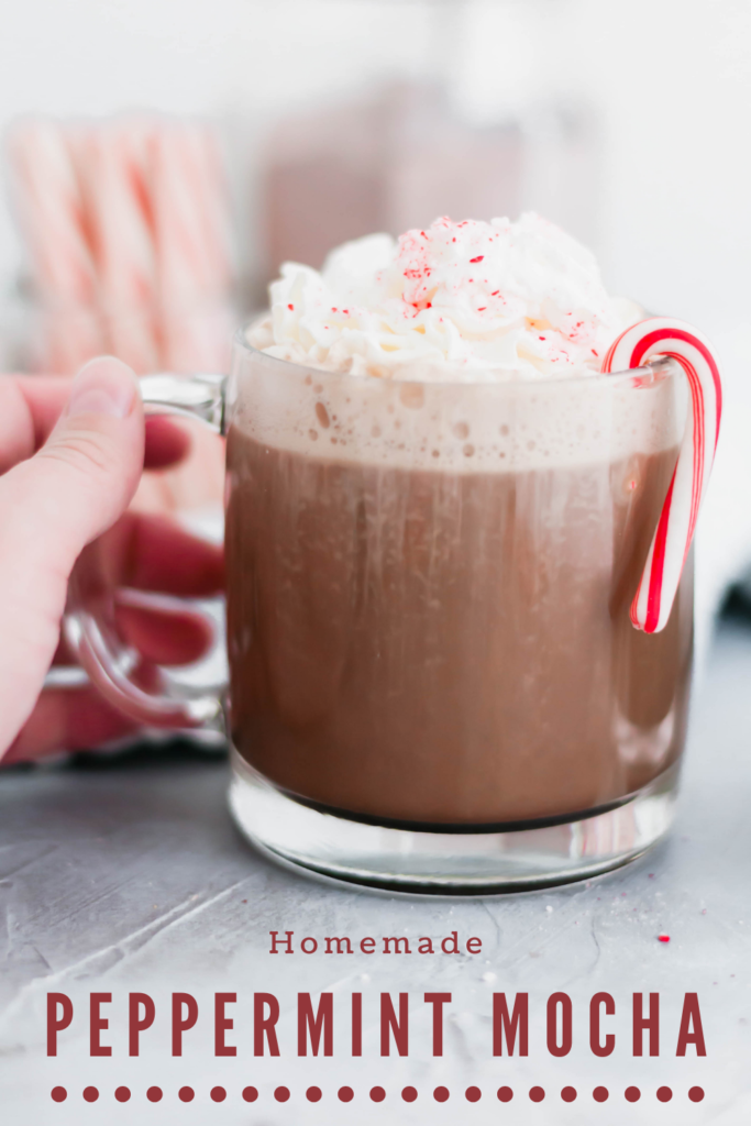 'Tis the season to drink all the peppermint mochas. Make your own Peppermint Mocha at home with just a few ingredients. And you don't have to change out of your pajamas.