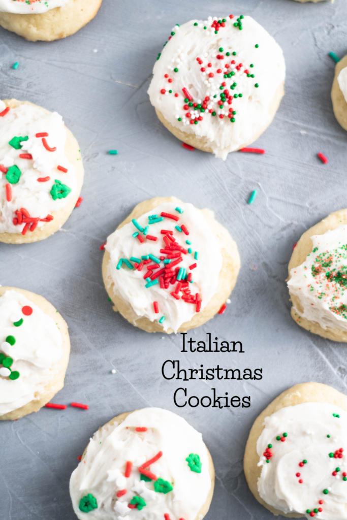 These Italian Christmas cookies are the most tender, fluffy cookie around. With a cake-like texture and a not too sweet buttercream frosting, these are the perfect Christmas cookie. Decorate with festive sprinkles to make them extra fun.