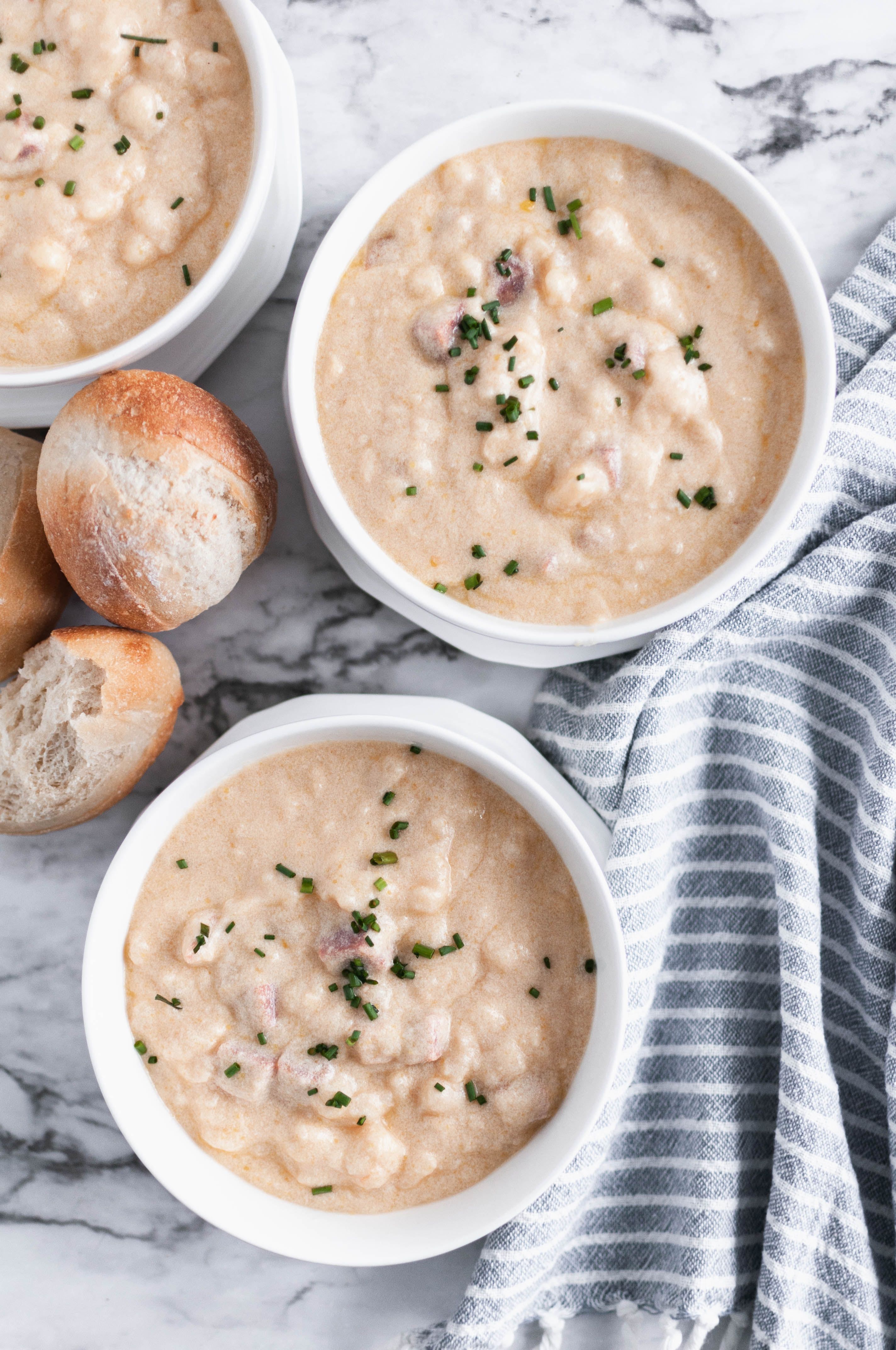 This Potato Soup with Ham is an absolute family favorite. Make this dump and cook soup in the slow cooker or on the stove top.