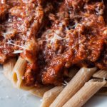 Sicilian Spaghetti Sauce is a classic, meaty sauce that the whole family will love. Rich, hearty and slightly sweet. Perfect for Sunday supper.