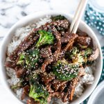 Sesame Beef and Broccoli is super simple and packed full of flavor. Perfect for weeknight dinners since it's done in less than 30 minutes.