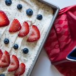 Keep things festive with this 4th of July Poke Cake. It's simple to prepare, starting with a cake mix, and will definitely steal the show.