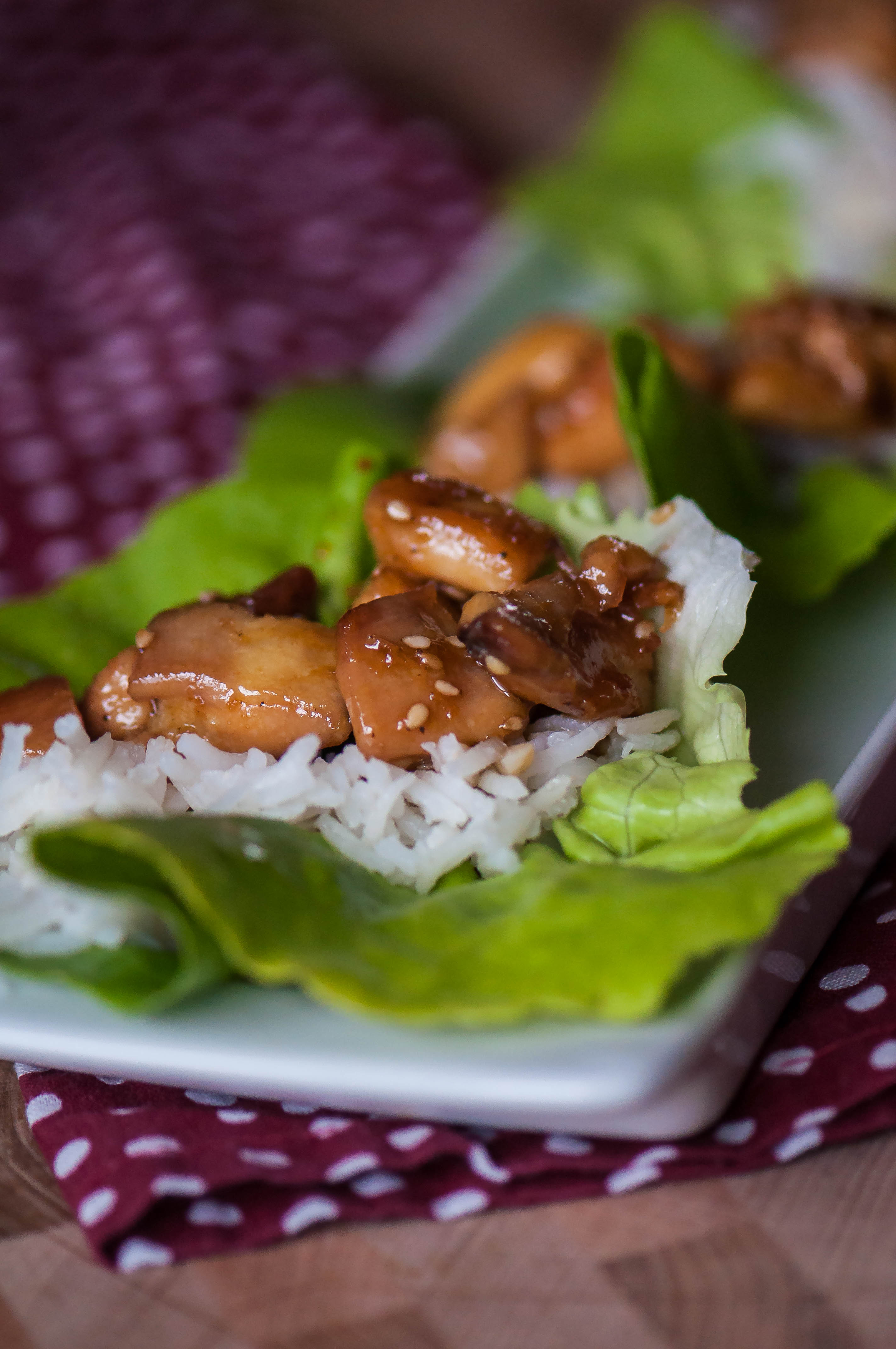 Sesame Chicken Lettuce Wraps