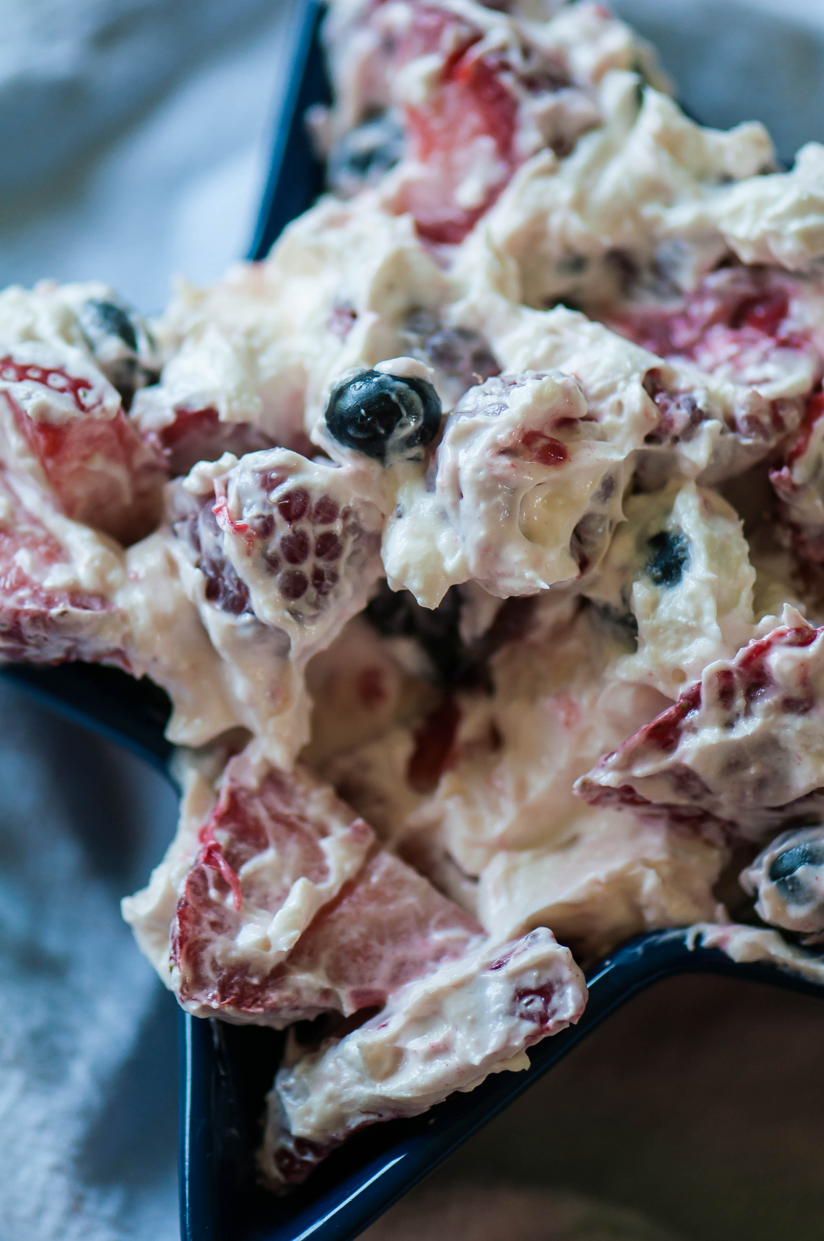 Patriotic Cheesecake Fruit Salad