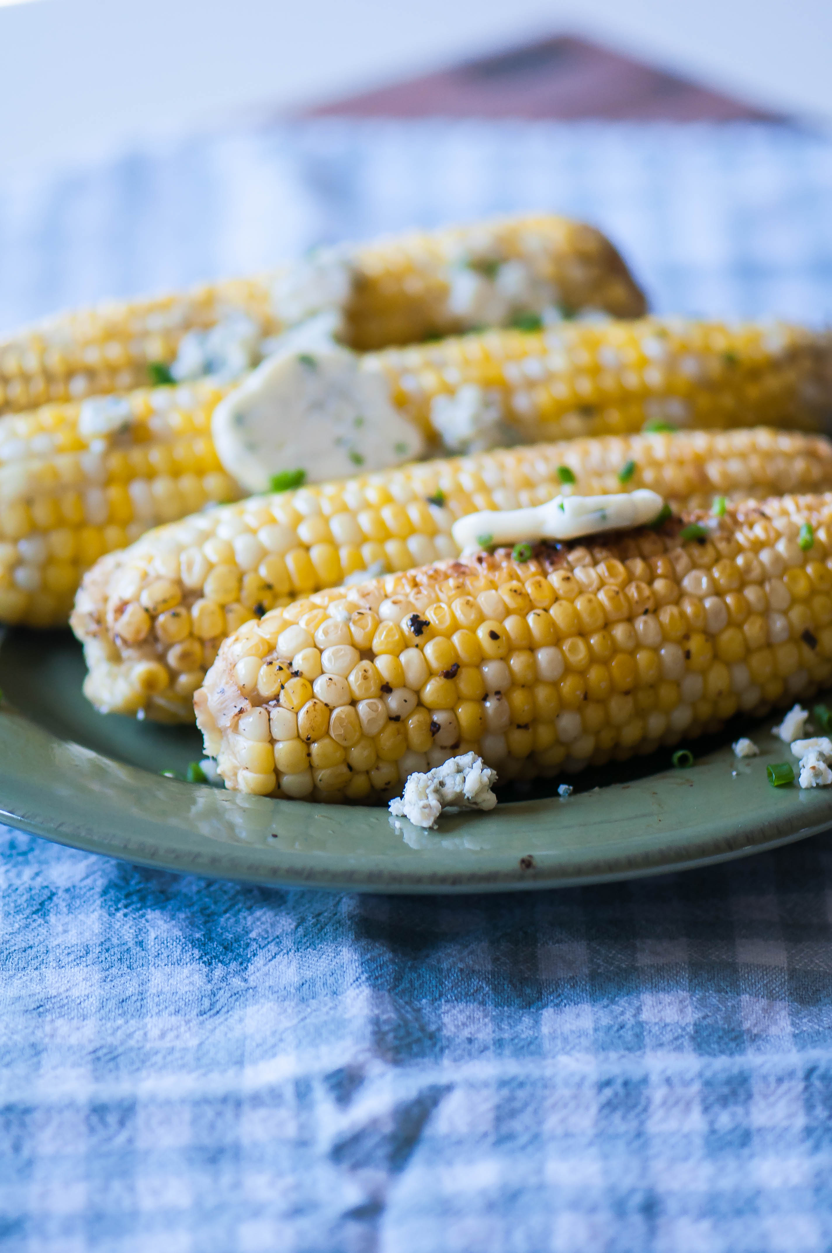 Grilled Corn with Gorgonzola Chive Butter