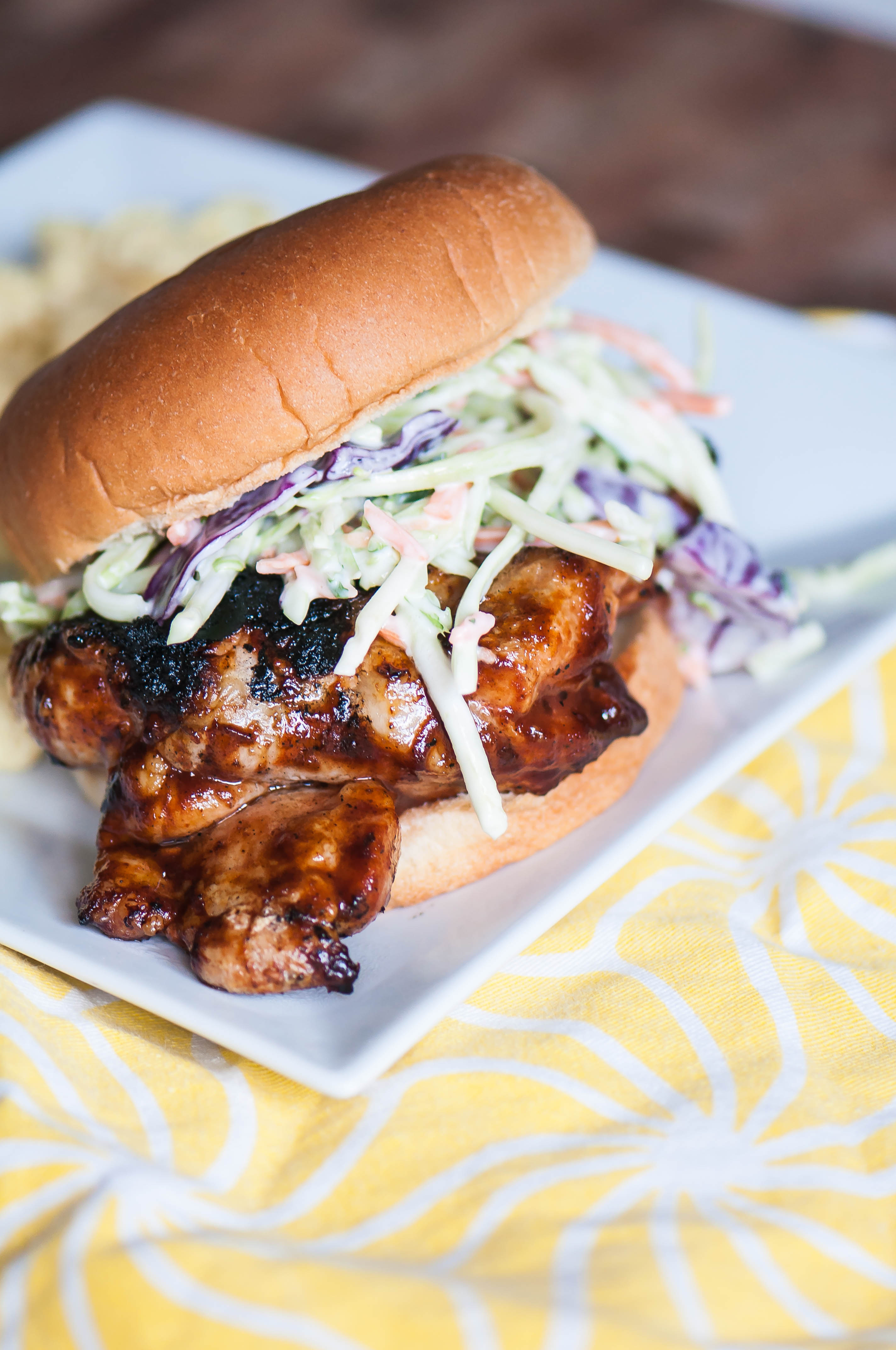 BBQ Chicken Sandwiches with Broccoli Slaw