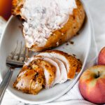Apple Cider Glazed Turkey Breast is a great option for a small scale Thanksgiving meal. You still get the awe factor roasting and carving a turkey but on a much small and more manageable scale. Sweet, syrupy, spiced glaze brings the flavor.
