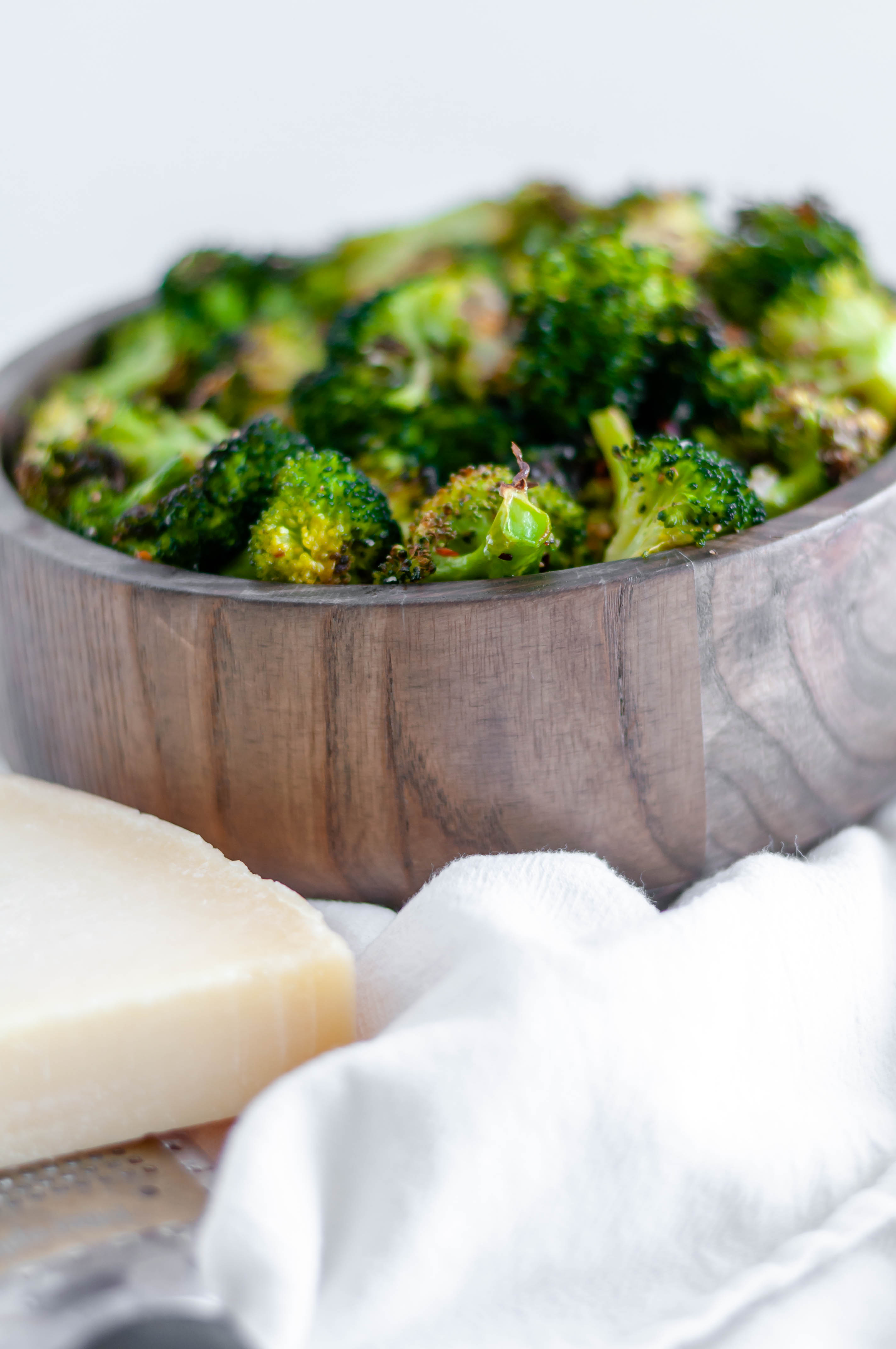 This Spicy Parmesan Roasted Broccoli is a great option for a weeknight side dish. Four simple ingredients are all you need to get this on the table.