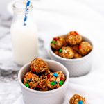 Monster Cookie Energy Balls are a simple, healthy snack that will fix your sweet tooth without wrecking healthy eating habits. Tastes just like a monster cookie, but healthy.