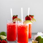Skip the drive thru and make a Copycat Sonic Strawberry Limeade. Simple to make and tastes like the real deal. So refreshing for summer.