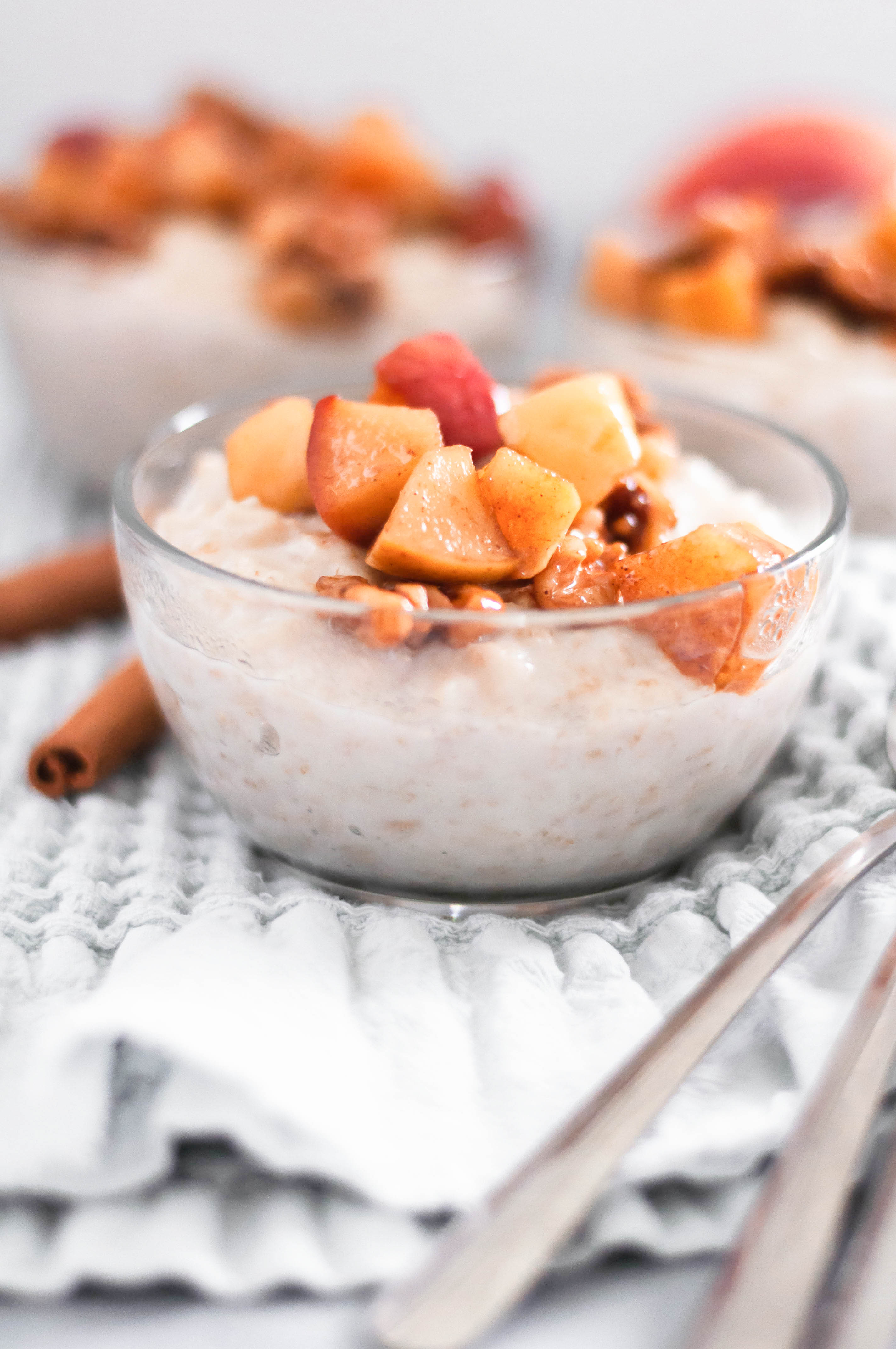 Jazz up your daily oatmeal and make this Caramelized Apple Oatmeal. Chunks of apple and walnuts are caramelized in butter and brown sugar to golden perfection. Served over creamy oatmeal for the perfect balance of sweetness.