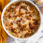 These Scalloped Potatoes with Ham are the perfect side dish for Easter or after to use up your leftover ham. The addition of caramelized onions add amazing flavor.