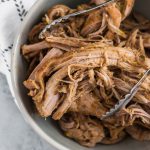 This Slow Cooker Pork Verde is the easiest dinner around. A few simple spices and a jar of salsa verde spice up a lean pork loin in all the best ways. It will quickly become a go to dinner.