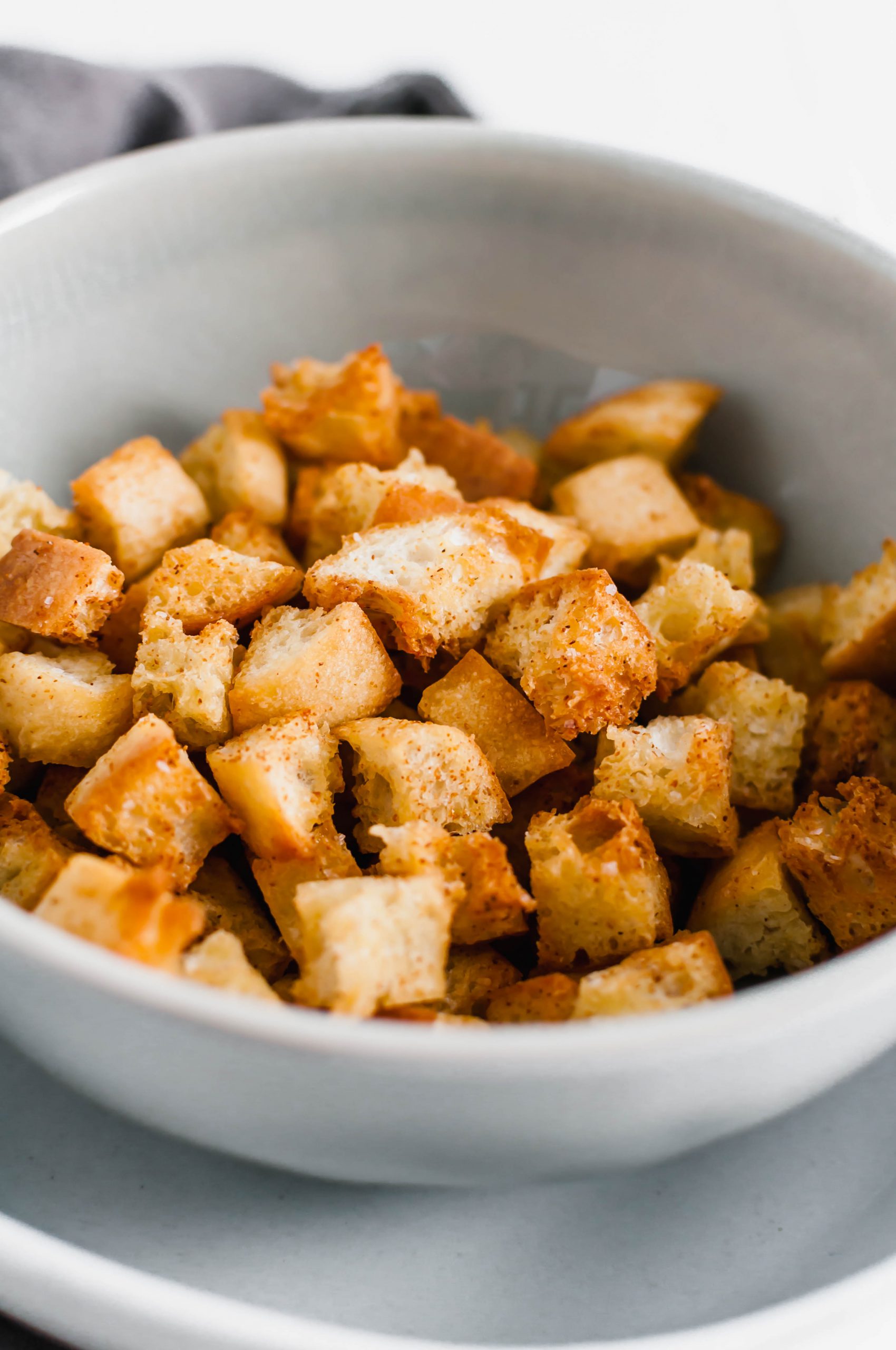 Making your own croutons has never been easier. Grab some stale bread and you'll have perfectly crispy Air Fryer Croutons in minutes.