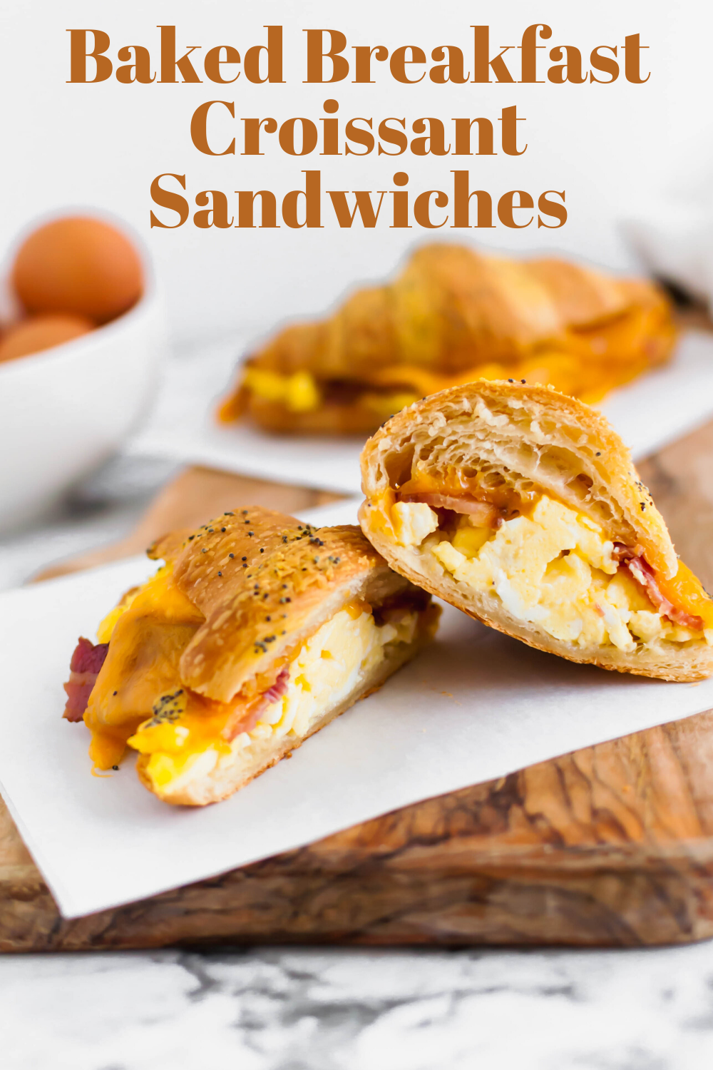 Baked Breakfast Croissant Sandwiches - Meg's Everyday Indulgence