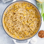 Put all the delicious in season sweet corn to use in this Sweet Corn Pasta. This fun play on alfredo sauce is sure to please the whole family.