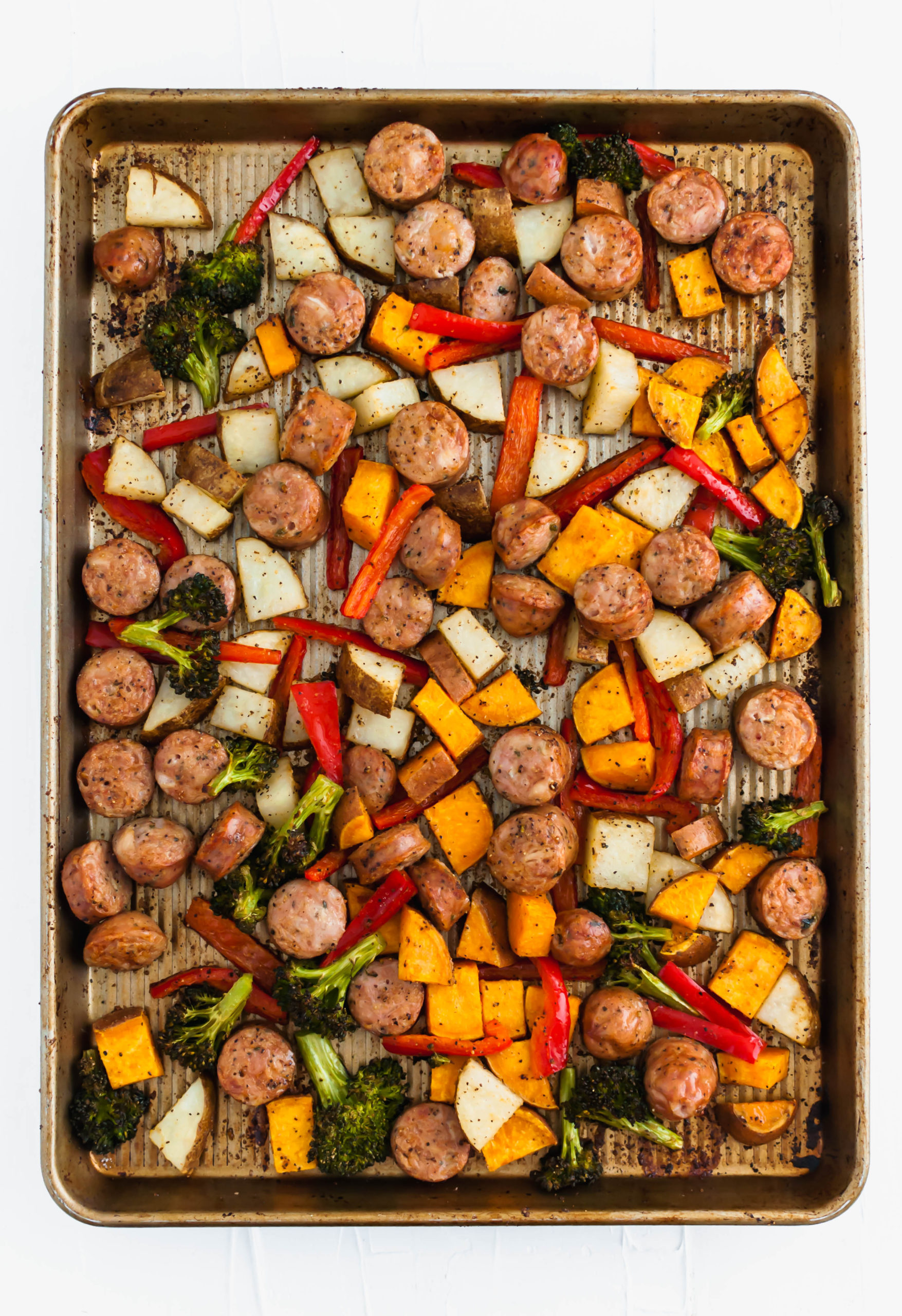 Healthy Sheet Pan Chicken Sausage and Veggies - Hello Spoonful