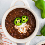 Don't let the falling temperatures bring you down. This Spicy Black Bean Soup is just what you this fall and winter to keep you warm and cozy.