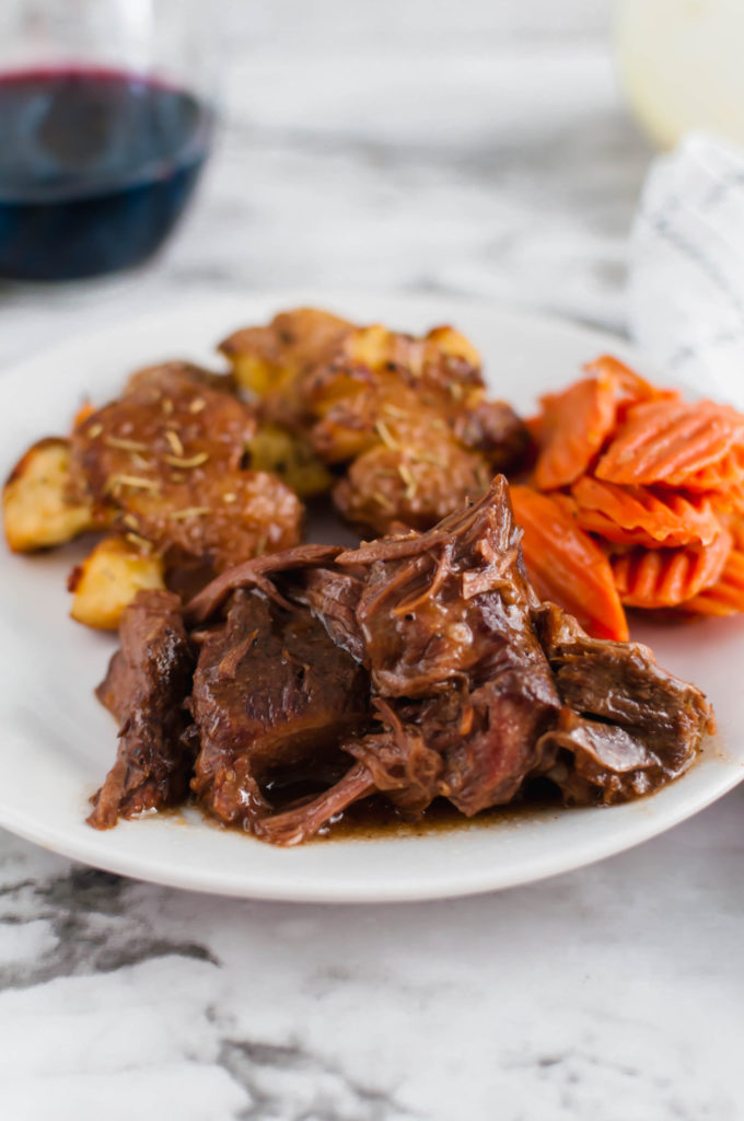 Slow Cooker French Onion Roast is simple yet full of flavor. Perfect comfort food on a chilly winter night. Simple ingredients slow cook all day to make the richest, most delicious pot roast.